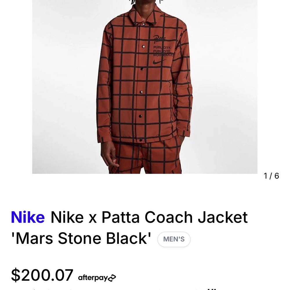 Nike x Patta Coach Jacket 'Mars Stone Black' xxl